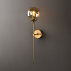 Valentina Modern Globe Metal/Glass Wall Lamp, Gray/Amber/Clear/White