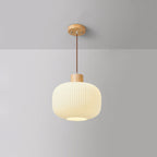 Muto Modern Wood/Glass Pendant Light, White