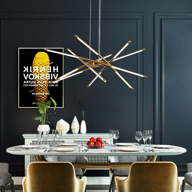 Arisha Pendant Light, Black/Gold, 6/8/10/12 Heads