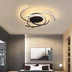 Arisha Modern Multi Arc Linetype Ceiling Light,Black/White