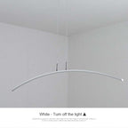 Arisha Curved Linear Pendant Light for Dining Room, Black/White