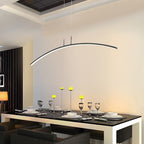 Arisha Curved Linear Pendant Light for Dining Room, Black/White