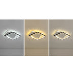 Arisha Modern Square/ Round Flush Mount Ceiling Light, Black with White