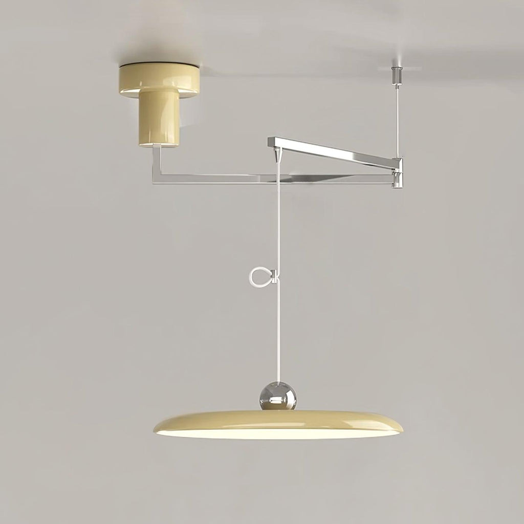 Flux Pendant Lights Morandi to Bras Adjustable - D 40 Cm - Chromé and Yellow - Warm White