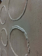 Wabi-Sabi Minimalist Circular Grid Textured Wall Art