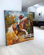 Equestrian Show Jumping 3D Impasto Painting