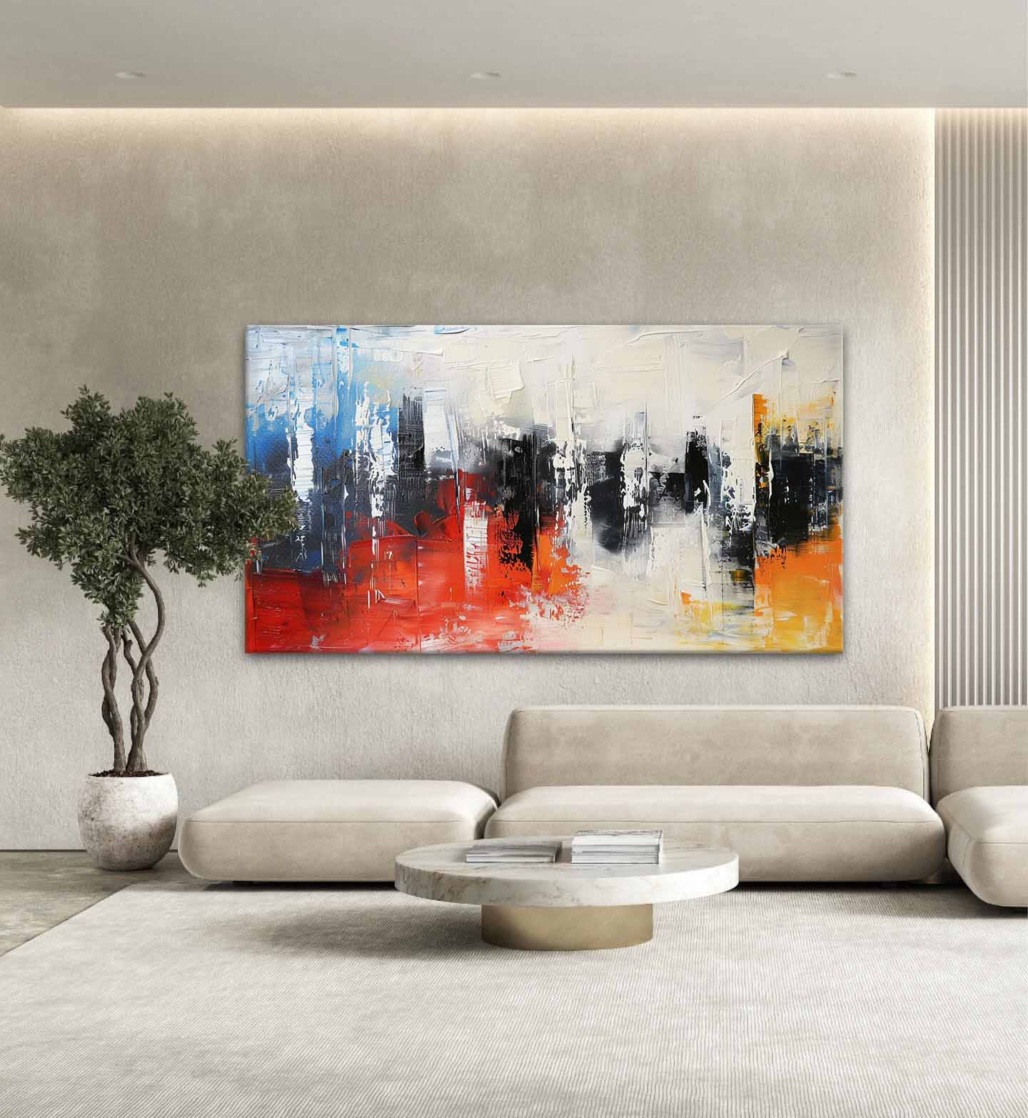 Colorful Tactile Bold Color Oil Painting Urban Grid Vibrant