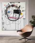 Expressive Graffiti Portrait Oil Painting Bold Line