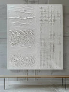Neutral Tone Textured Plaster Art Texture Painting