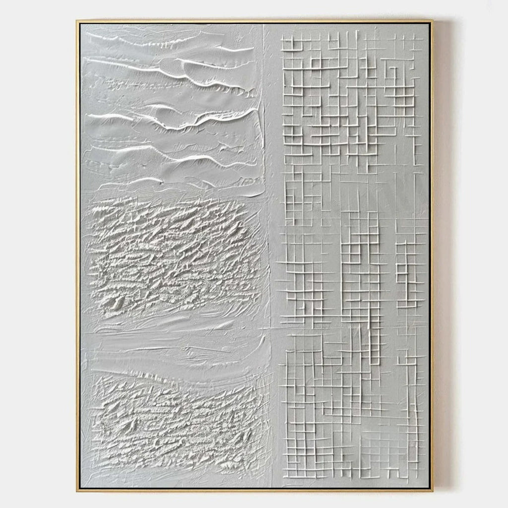 Neutral Tone Textured Plaster Art Texture Painting