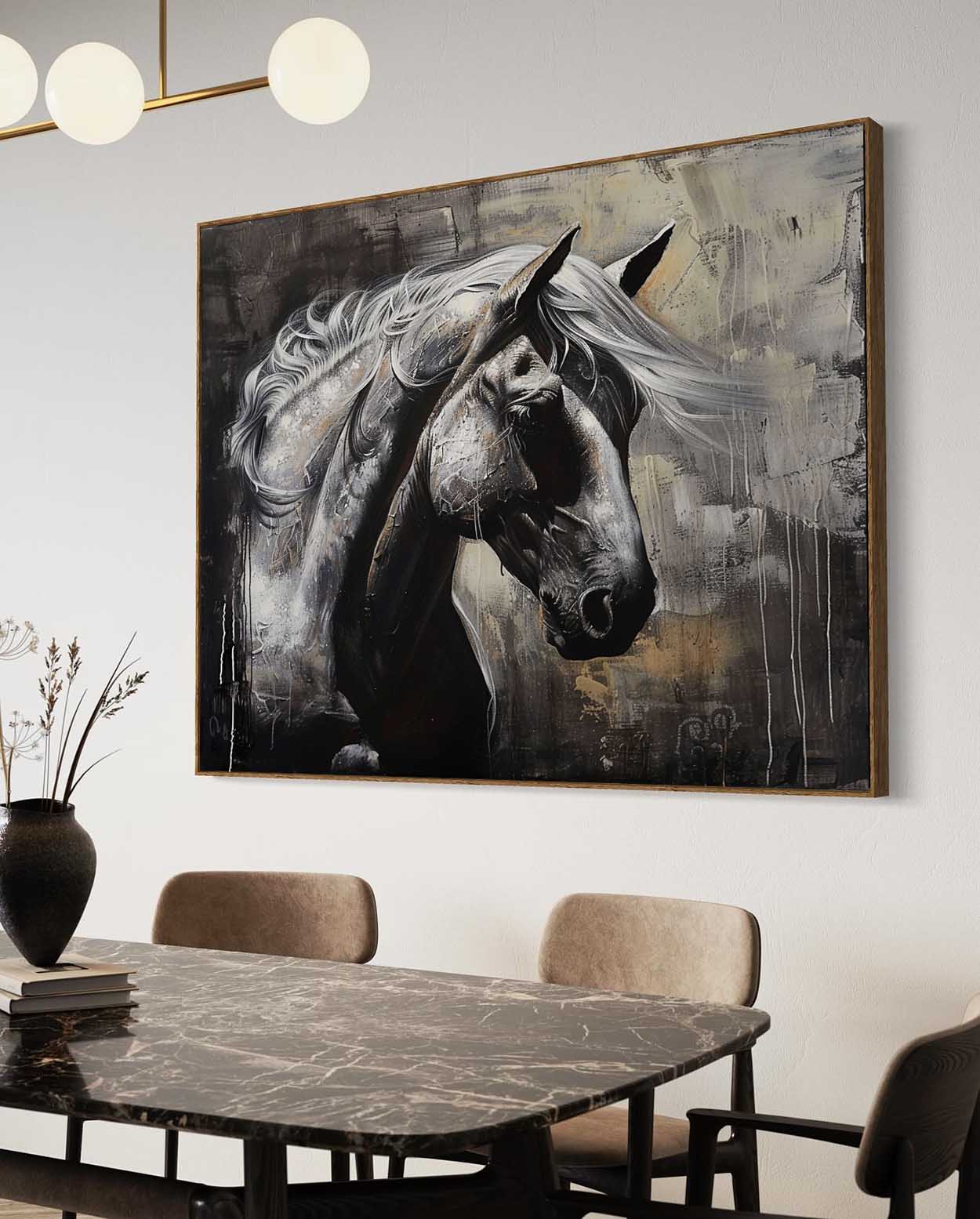 Horse Portrait Oil Painting Moody Sophisticated