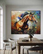 Female Portrait Painting Vibrant Color Block Wall Art