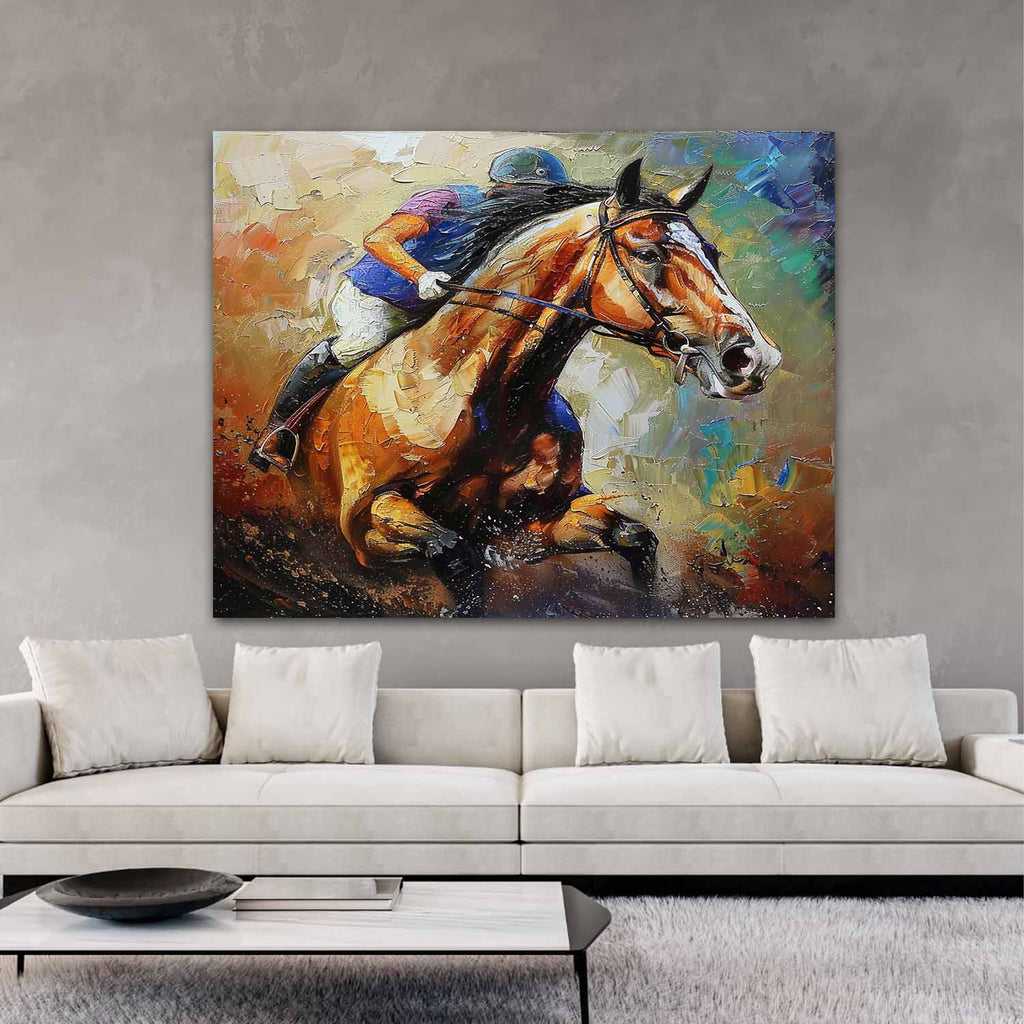 Female Portrait Painting Vibrant Color Block Wall Art