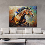 Female Portrait Painting Vibrant Color Block Wall Art