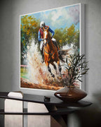 Equestrian Cross-Country 3D Impasto Painting
