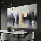 Neutral Oil Painting Urban Grid Textures Gold Colorful