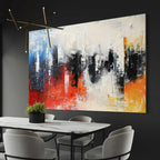 Colorful Tactile Bold Color Oil Painting Urban Grid Vibrant