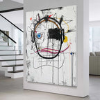 Expressive Graffiti Portrait Oil Painting Bold Line