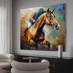 Female Portrait Painting Vibrant Color Block Wall Art