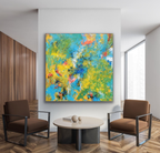 Vibrant Expressionist Painting Blue Yellow