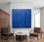 Textured Indigo Blue Dot Relief Painting