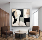 Modern Female Portrait Painting Minimalist Geometric