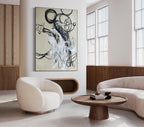 Expressionist Mickey Mouse Painting Graffiti Black White