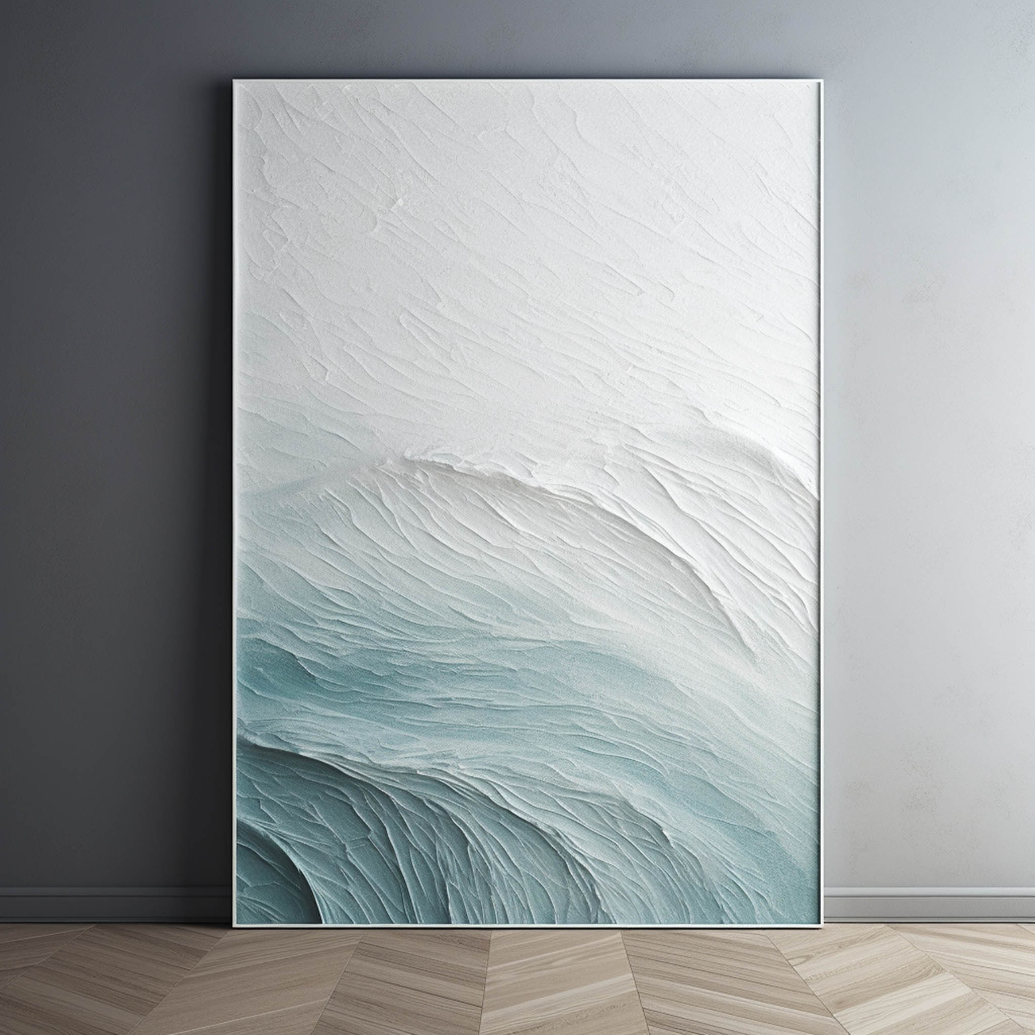3D Textured Ocean Waves Coastal Wall Art