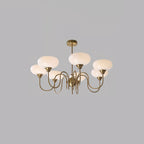 Silva Vintage LED Metal Multi Lampshade Creamy White Yellow Bulbs Luxury Bedroom Living Room Pendant Light, Gold/Chrome