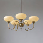 Silva Vintage LED Metal Multi Lampshade Creamy White Yellow Bulbs Luxury Bedroom Living Room Pendant Light, Gold/Chrome