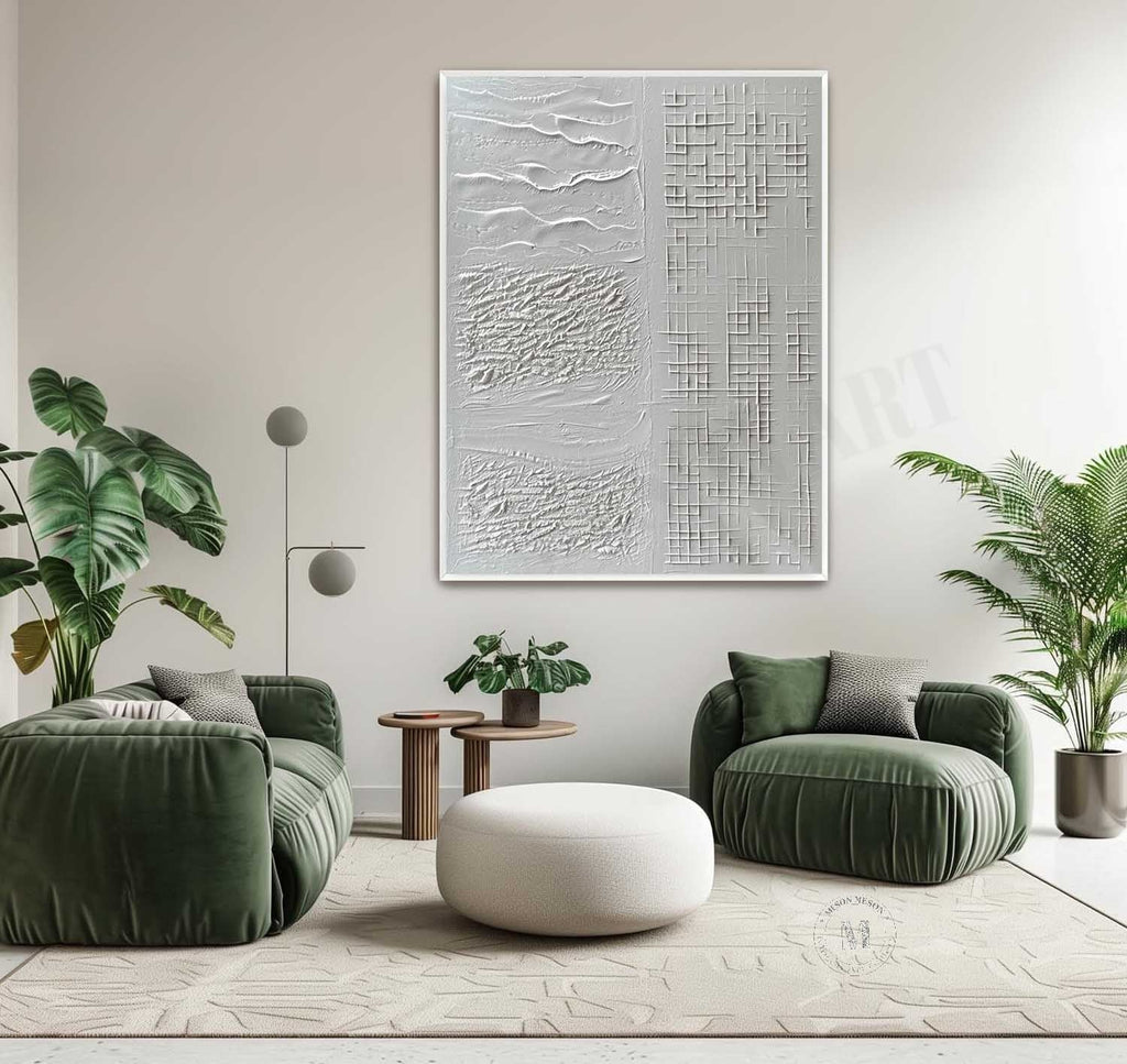 Neutral Tone Textured Plaster Art Texture Painting