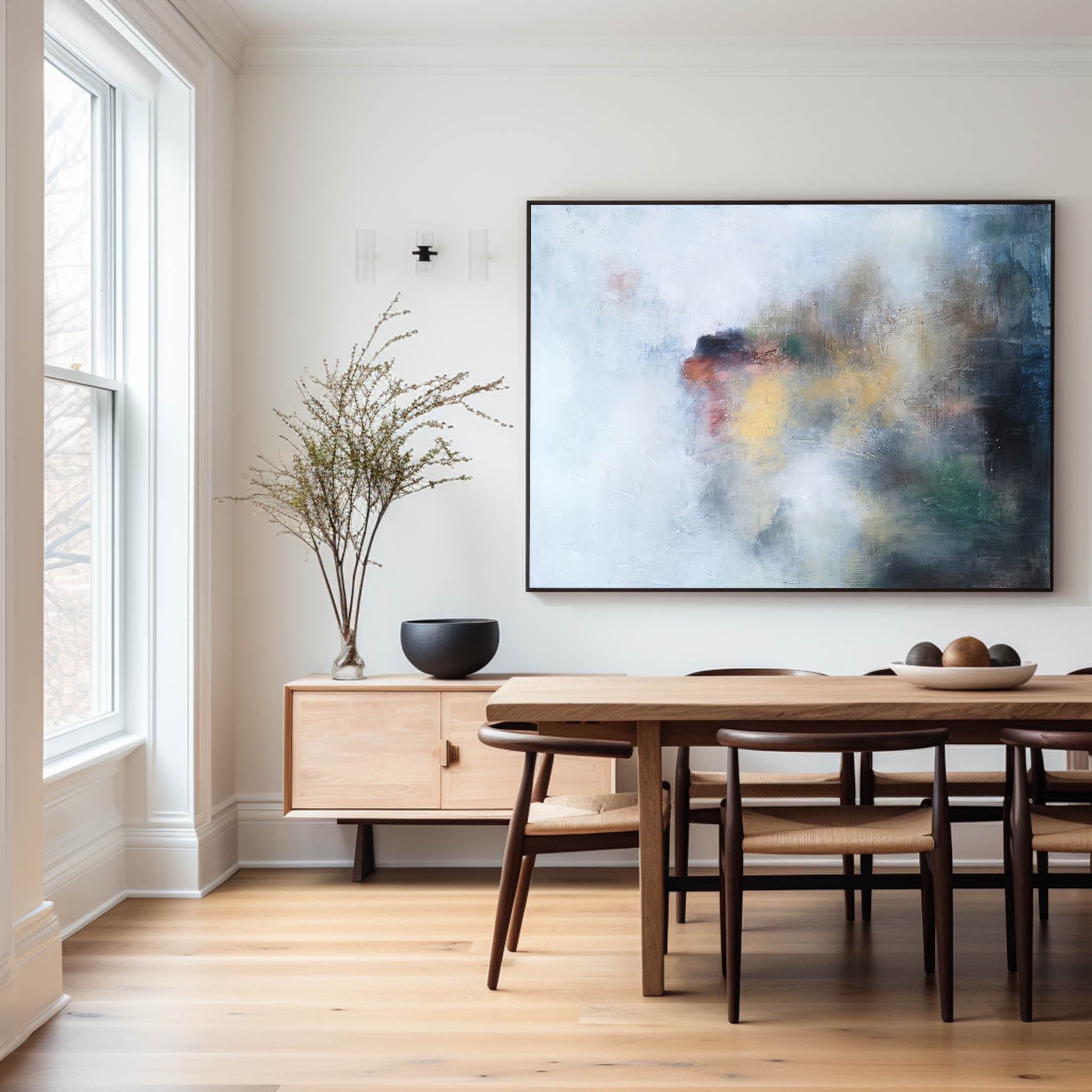Ethereal Abstract Oil Painting Horizontal Wall Art