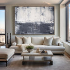 Minimalist Gray Two-Tone Abstract Painting