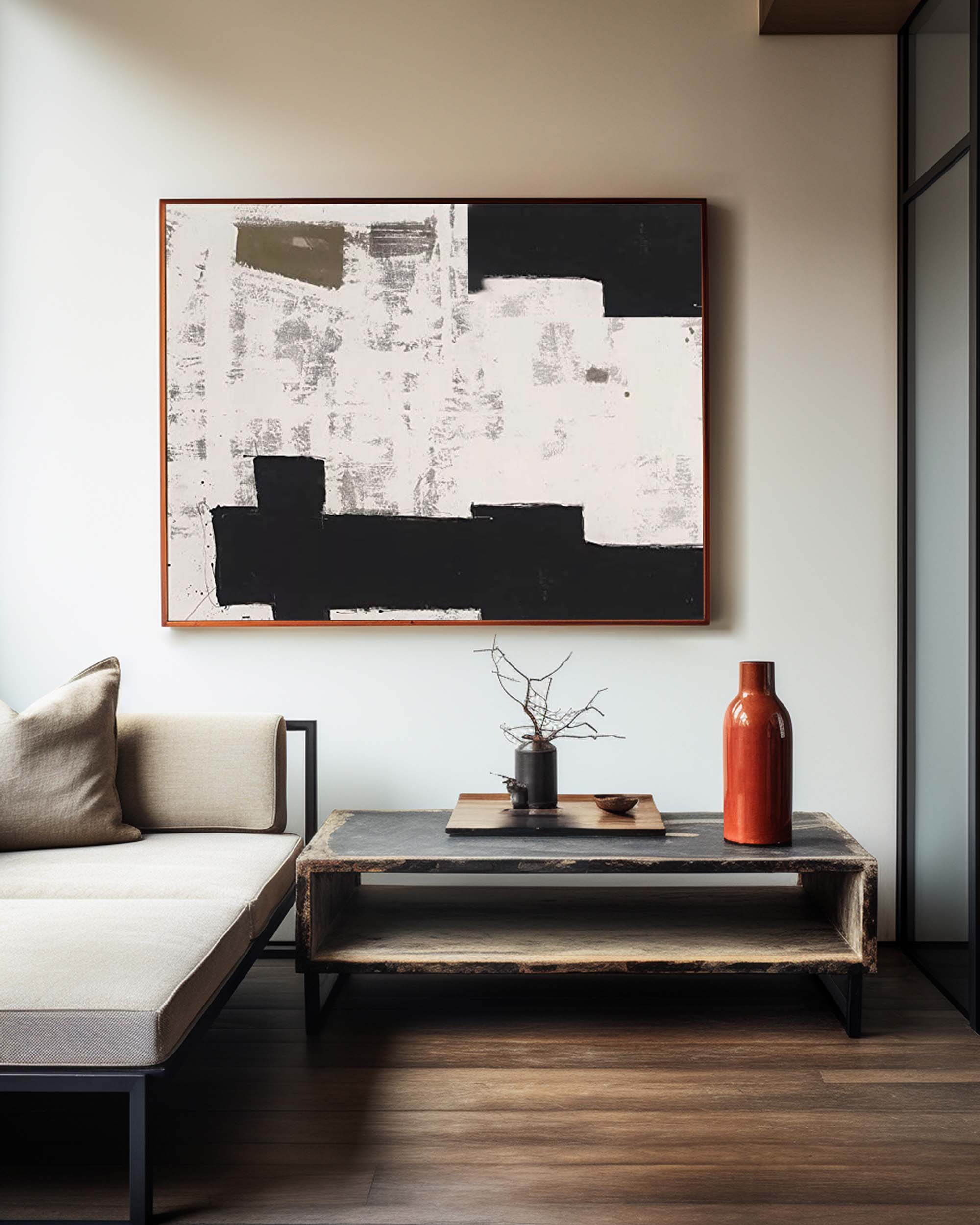 Monochrome Geometric Painting