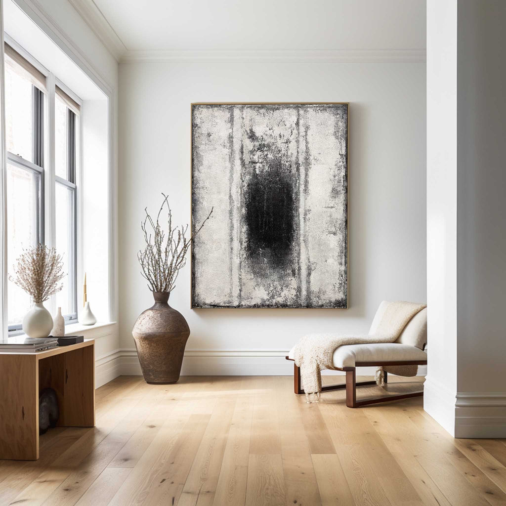 Minimalist Monochrome Abstract Oil Painting