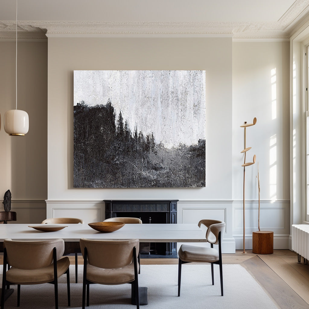 Monochromatic Forest Landscape Painting