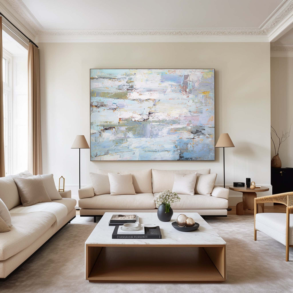 Soft Coastal Horizon Abstract Painting