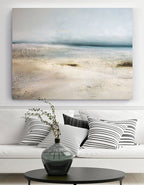 Serene Coastal Abstract Landscape Painting Soft Tones