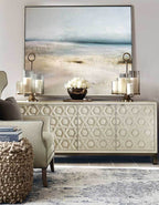 Serene Coastal Abstract Landscape Painting Soft Tones