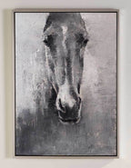 Monochromatic Horse Portrait Painting Textured