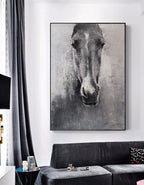 Monochromatic Horse Portrait Painting Textured