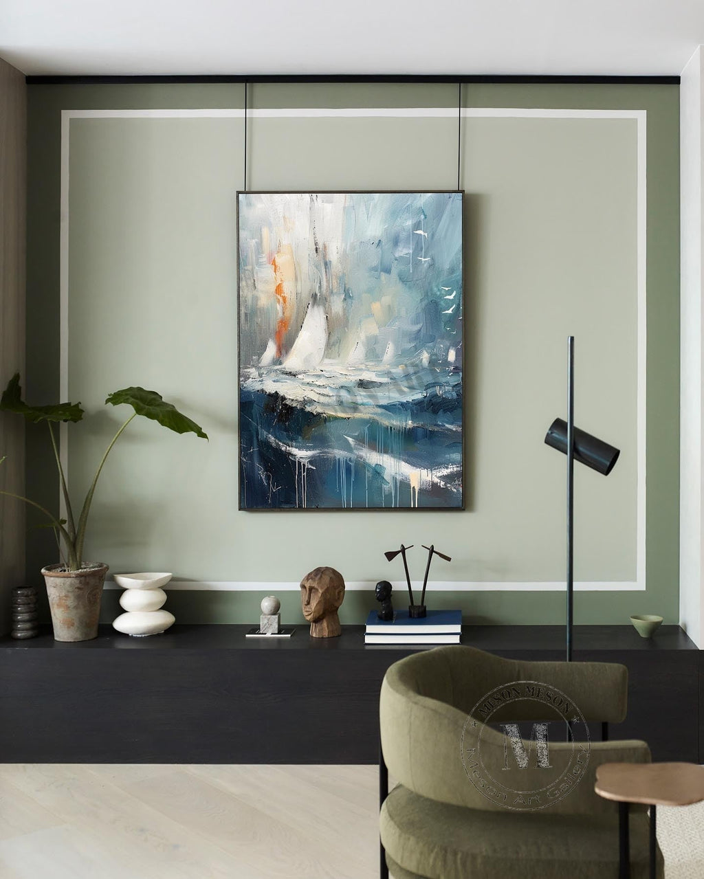 Wall Art Abstract Dynamic Ocean Wave Seascape