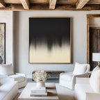 Drip Abstract Black Cream Oil Painting