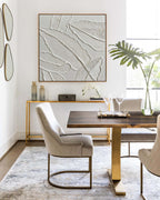 Plaster Art White 3D Leaf Texture Painting
