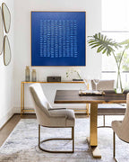 Cobalt Blue Textured Grid Painting