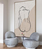 Minimalist Line Art Nude Silhouette Vertical