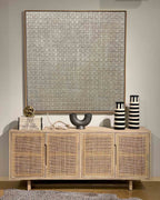 Wabi-Sabi Neutral Grid Texture Painting