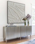 Plaster Art White 3D Leaf Texture Painting