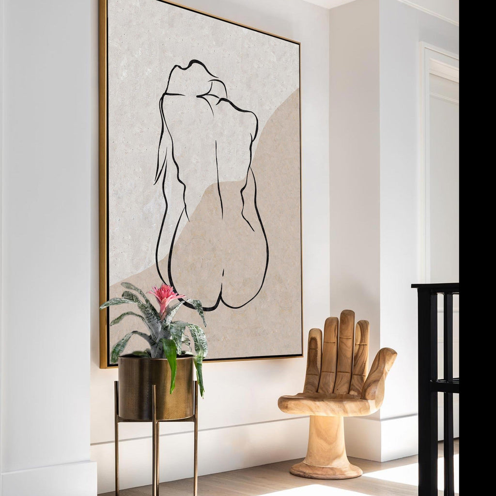 Minimalist Line Art Nude Silhouette Vertical