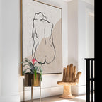 Minimalist Line Art Nude Silhouette Vertical